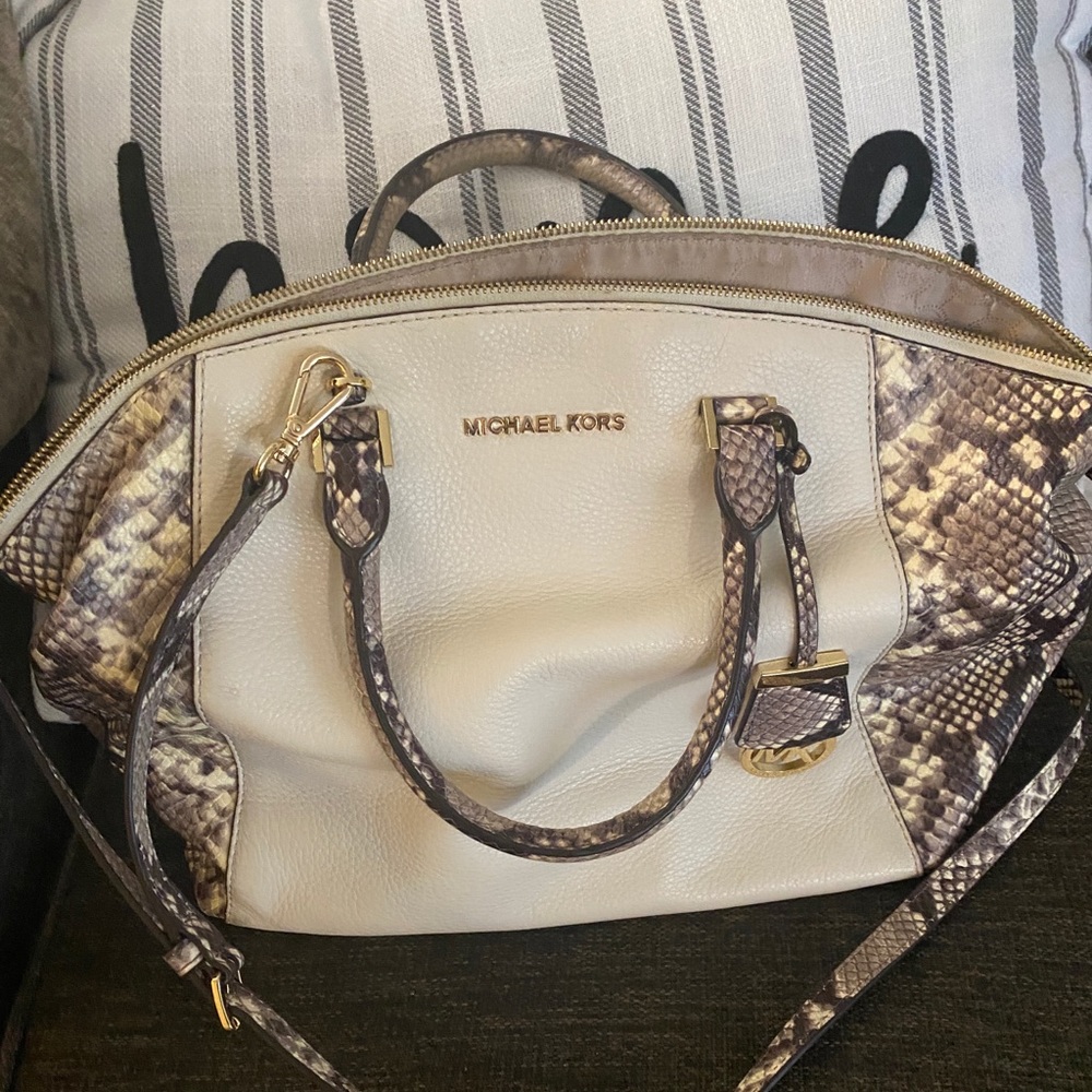 MK snake skin satchel